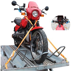 Trutzholm Spanngurt 39567, orange, für Motorradtransport, 1300 kg Zurrkraft, Lenker Verzurrsystem