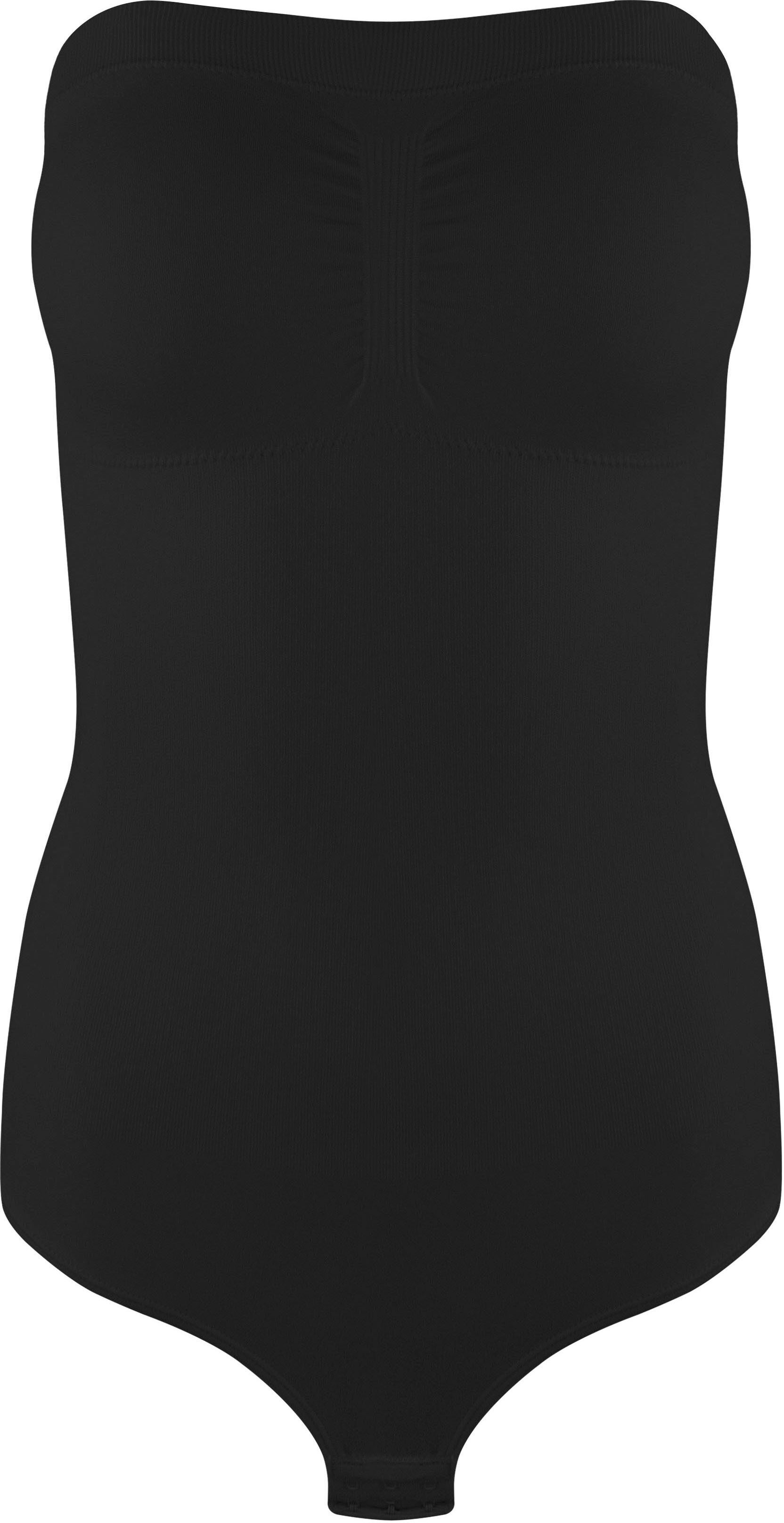 Shaping-Body MAGIC BODYFASHION "Bandeau Thong Body", Damen, Gr. S, N-Gr, schwarz, Obermaterial: 92% Polyamid, 8% Elasthan, unifarben, eng, ohne Ausschnitt, Bodys Shaping-Body, Silikonrand an der Oberseite verhindert das Ausrollen schwarz S, N-Gr