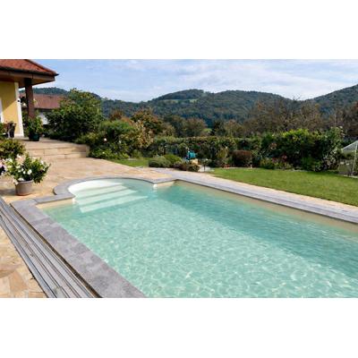 Schwimmbecken KWAD "STYROPORSTEIN POOL ALL INCLUSIVE, BxLxH: 400x800x150 cm", weiß, B:400cm H:150cm L:800cm, Schwimmbecken, mit Römertreppe, inkl. Beckenrandsteine & Poolbeleuchtung