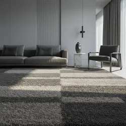 Hochflorteppich WERFEN, kariert, Taupe, 280 x 370 cm