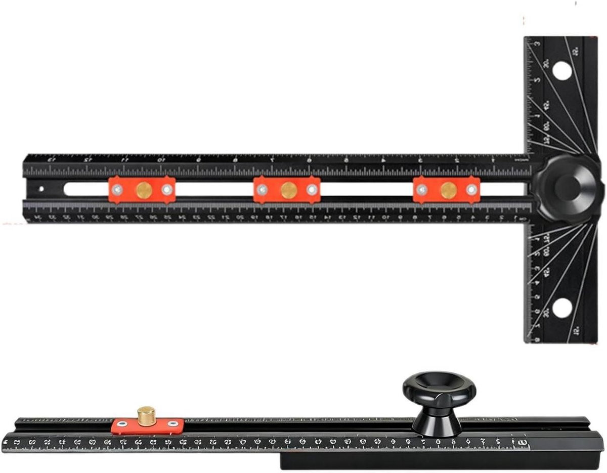 Mal voor kastgrepen T-vorm voor snelle uitlijning bij het monteren van meubels, 400 mm, aluminium