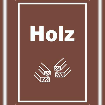 HB-Druck Holz Mülltrennung Aufkleber Text Symbol Balken A8 (52x74mm)