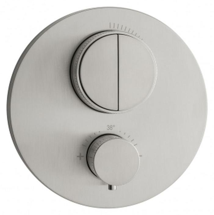 Herzbach LIVING PUSH Thermostat-Farbset 2 Verbraucher rund rund Edelstahl