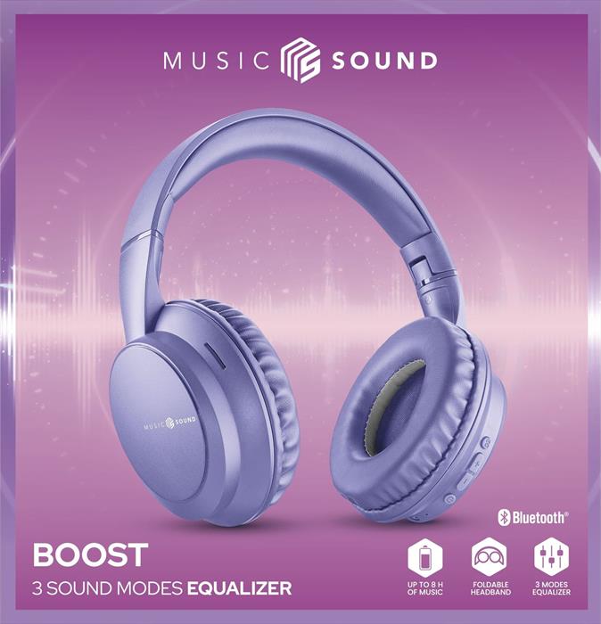 MUSIC SOUND Cuffie A Padiglione Chiuso Boost-purple
