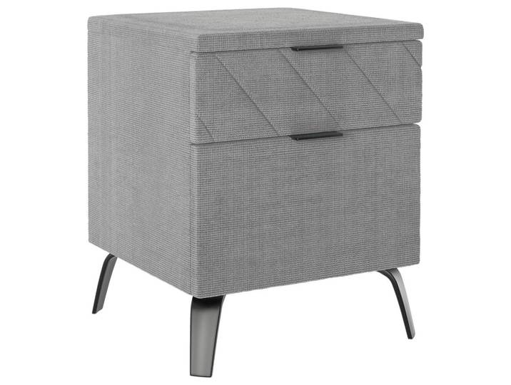 Esposa Nachtschrank, Hellgrau, Metall, 2 Schublade(n) Schubladen, 44x55x44 cm, Typenauswahl, Schlafzimmer, Nachttische
