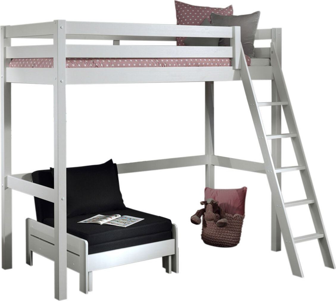 Hochbett Karolina 209x165x190 Kinderbett Massivholz Weiß