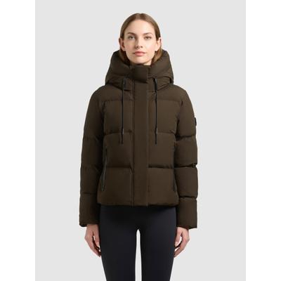 Steppjacke KHUJO "ENITS2 MATT", Damen, Gr. XL, park grün, Web, Obermaterial: 100% Polyester, unifarben, Jacken Steppjacke, mit wasserabweisender PU-Beschichtung