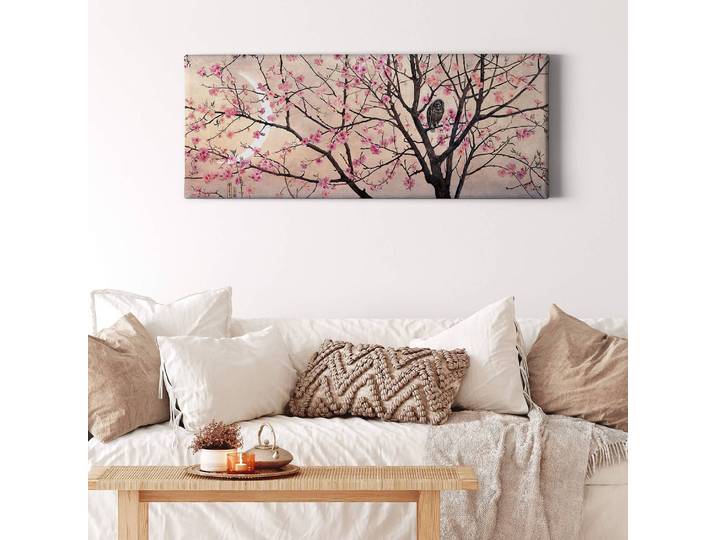 Impression sur toile Natur Primavera Polyester PVC / Épicéa Rose foncé 100 x 40cm