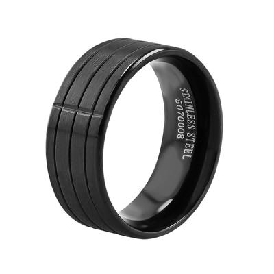 Fingerring AKZENT "Mileno, langlebig" Gr. 66, schwarz, Fingerringe, Herren, 66, Edelstahl, Fingerring