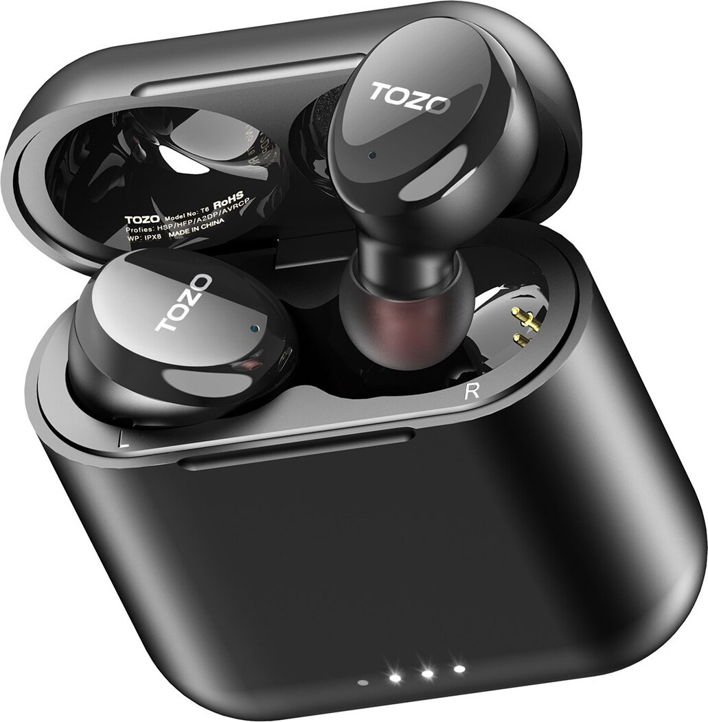 TOZO T6S Draadloze Stereo TWS In-Ear Hoofdtelefoon - Zwart