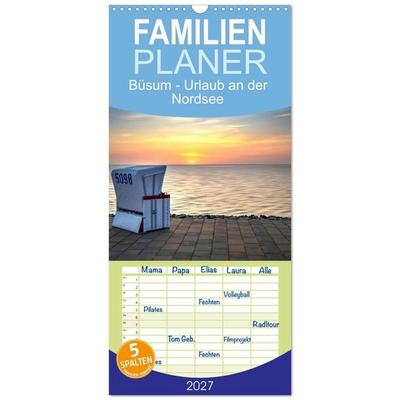 Familienplaner 2027 - Büsum - Urlaub an der Nordsee mit 5 Spalten (Wandkalender, 21 x 45 cm) CALVENDO