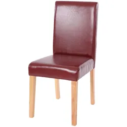 Décoshop26 - Moderner roter Esszimmer-/Küchenstuhl aus Kunststoff mit hellen Holzbeinen 04_0002339