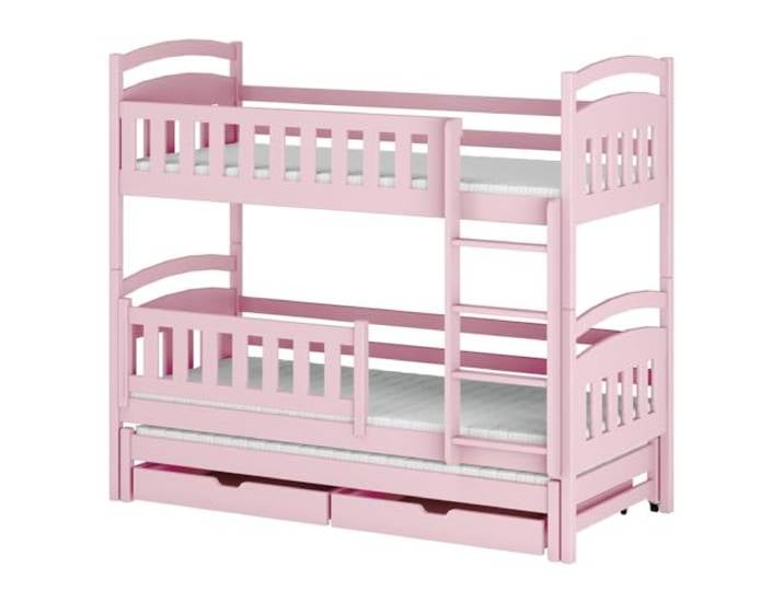 Dreisitzer-Kinderetagenbett BLANKA 90x200 Rosa mit Schubladen, aus Holz