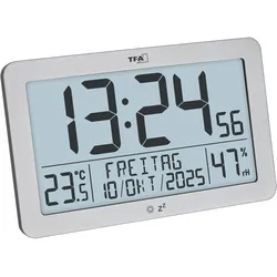 TFA, Wanduhr, Digitale Funkuhr mit Raumklima