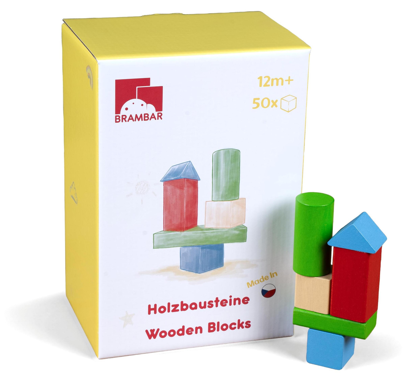 50 stuks houten blokken voor kinderen vanaf 1 jaar voor de ontwikkeling