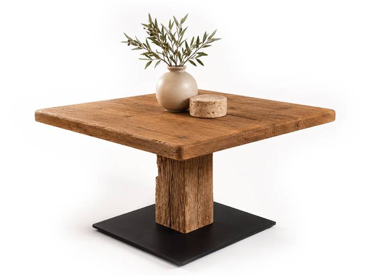 GALINO Couchtisch, Material Massivholz / Metall, Alteiche