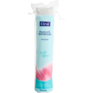 Elina-med Wattepads Sanfte Pflege, rund, fusselfrei, aus Baumwolle, 120 Pads