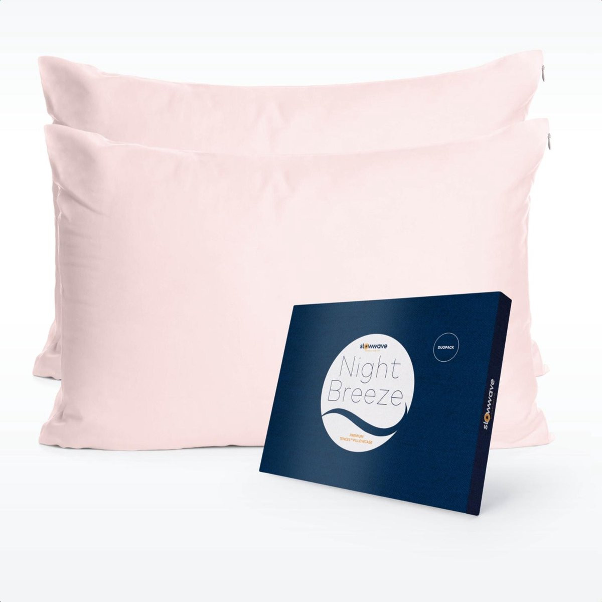 Slowwave NightBreeze kussenslopen Duopack - 100% TENCEL lyocell - Pink Swan - 60 x 70 cm