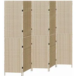 vidaXL Raumteiler Beige 242 x 180 cm Poly-Rattan