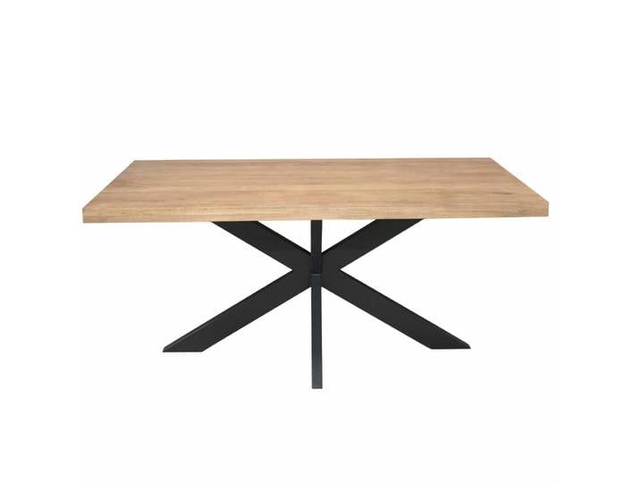 Table pied central, plateau en bois 160 cm