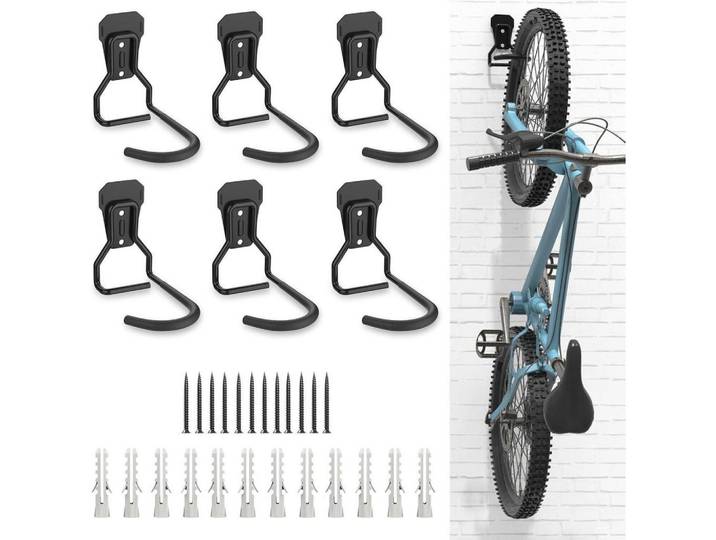 Fahrradhalterung 6-teiliges Set L-Form Schwarz, Metall, 12x11x14 cm, Freizeit & Co, Sport & Fitness, Fahrräder, Fahrradzubehör