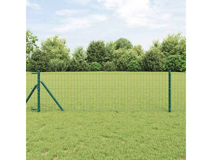 vidaXL Bodenmontierter Euro-Zaun 50 x 0,6 m PVC-beschichteter Stahl