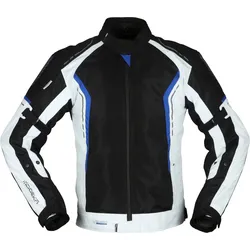 Modeka Khao Air, Textiljacke wasserdicht - Schwarz/Hellgrau/Blau - S