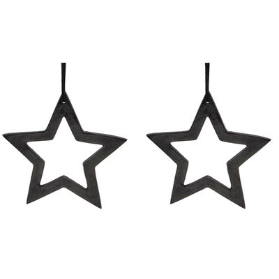 Dekostern CREATIV DECO "Weihnachtsstern, Weihnachtsdeko", schwarz, B:21cm H:21cm T:0,5cm, Aluminium, Dekosterne, modernes Cut-Out-Design