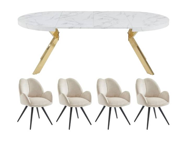 Ensemble table et chaises mdf blanc