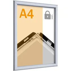 Sicherheits-Klapprahmen A4 silber | 19 mm, Aluminium