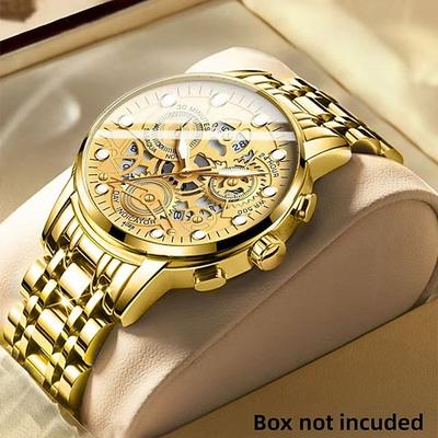 Neue multifunktionale Herrenuhr, luxuriöse Quarzuhr für Herren, im Dunkeln leuchtendes Display, skelettiertes Zifferblatt, präzise Zeitmessung, geeignet für den Alltag und Outdoor-Abenteuer, die