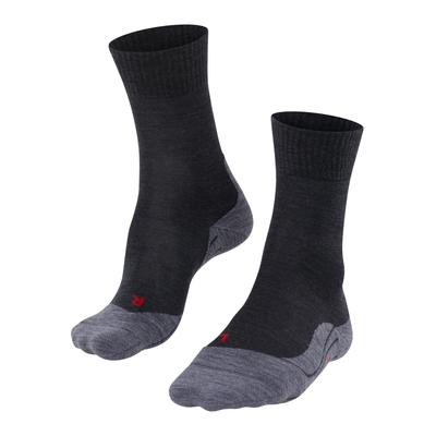 Wandersocken FALKE "TK5 Wander", Damen, Gr. 35-36, 3180, asphalt melange, Materialmix, unifarben, Socken, mit anatomischer Passform, aus Wolle und Funktionsmaterial