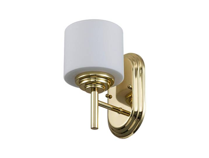 Elstead Lighting Badezimmer-Wandleuchte Elstead Malibu, Messingfarben, Metall, Glas, 39.7x42.2x38.1 cm, RoHS, Lampen & Leuchten, Innenbeleuchtung, Wandleuchten, Spiegelleuchten