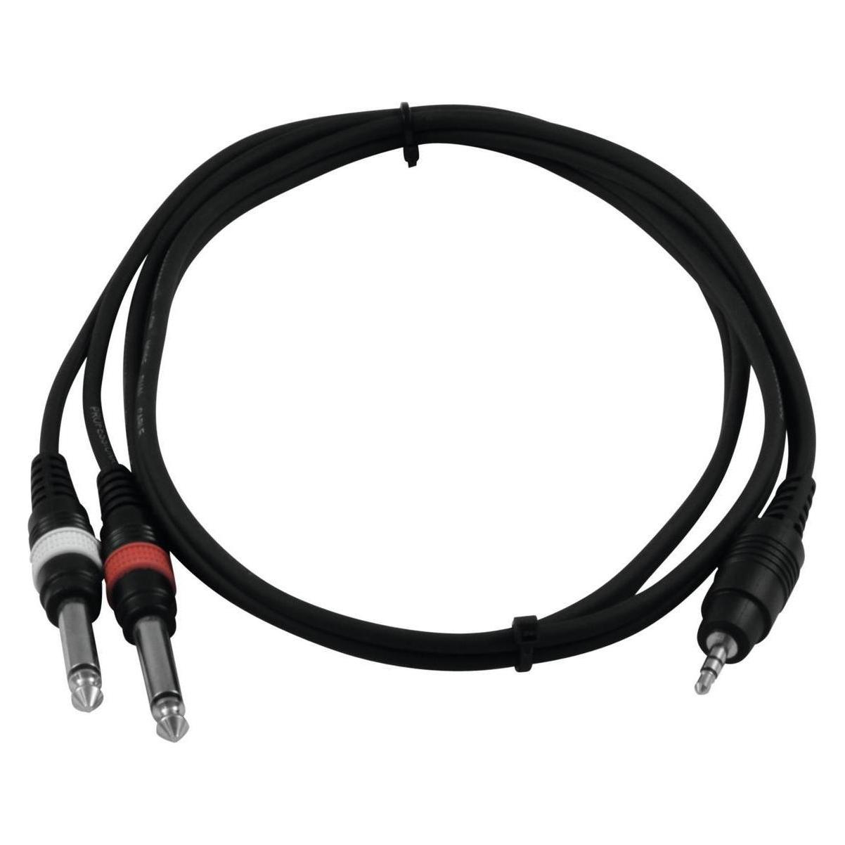 Omnitronic Adapterkabel 3,5 Klinke/2xKlinke 1,5m sw (1.50 m) (30225153)