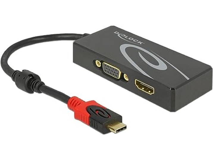 DeLock USB Type-C splitter (DP Alt Mode) > 1 x HDMI + 1 x VGA Out