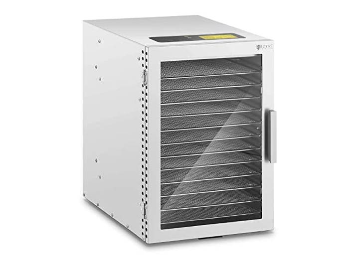 Royal Catering Dörrautomat Edelstahl 800 W 12 Etagen 20 - 90 °C Timer Glastür Dörrgerät Obsttrockner Dörrapparat Dehydrator Obst