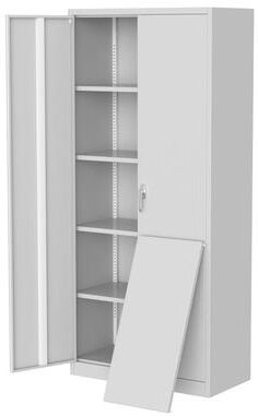 Garvee "71"" White Metal Storage Cabinet with Lock, Garage, Pantry & Office Cabinet for Home Organization"