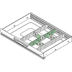 Schubladenunterteilungsmaterial 4-tlg.Erweiterungsset 2 TECWERK