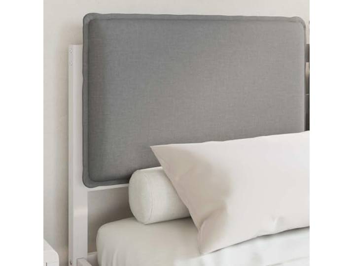 KTHLBRH Bett hellgrau 140 x 190 cm mit gepolstertem Kopfteil Massives Kiefernholz, waschbarer Bezug, platzsparendes Design, einfache Montage