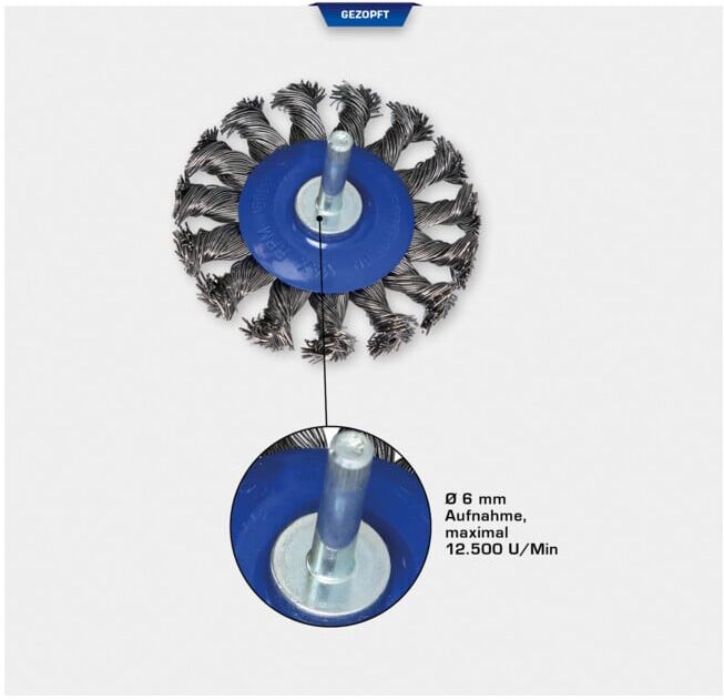 Brilliant Tools Brosse disque torsadée Ø 75 mm avec fixation 6 mm (BT103109)