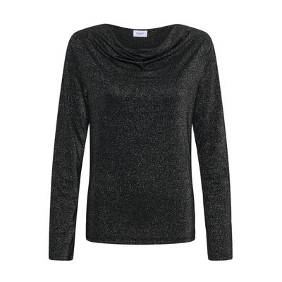 Langarmbluse SAINT TROPEZ "Saint Tropez Bluse langarm TagaSZ", Damen, Gr. S, schwarz, Blusen