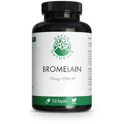 GREEN NATURALS Bromelain 750 mg vegan mit 7500 FIP 150 St