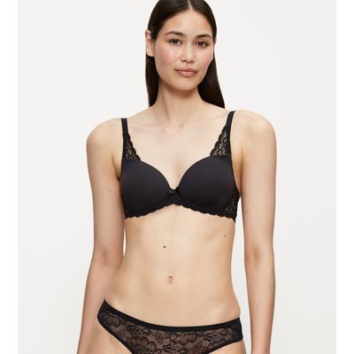 Bügel-BH TRIUMPH "Amourette Spotlight WHP X", Damen, Gr. 75, Cup C, schwarz, Microtouch, Obermaterial: 49% Polyamid, 34% Polyester, 17% Elasthan, unifarben, BHs Bügel-BH, florales Spitzen-Design, leichte Polsterung, formende Bügel