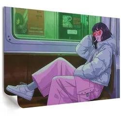 POSTER - 42x29 cm (A3) - Patryk Michalski - Mädchen in der U-Bahn