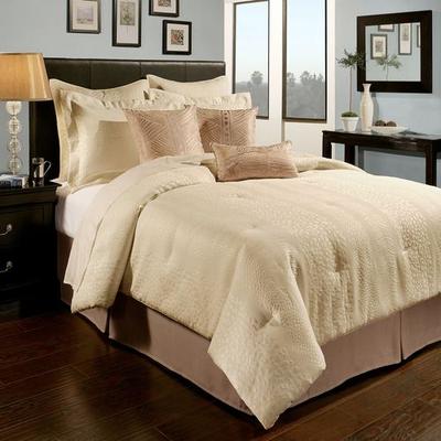 Newport Layton Home Fashions Ivory Coast Comforter Set, Queen, Ivory