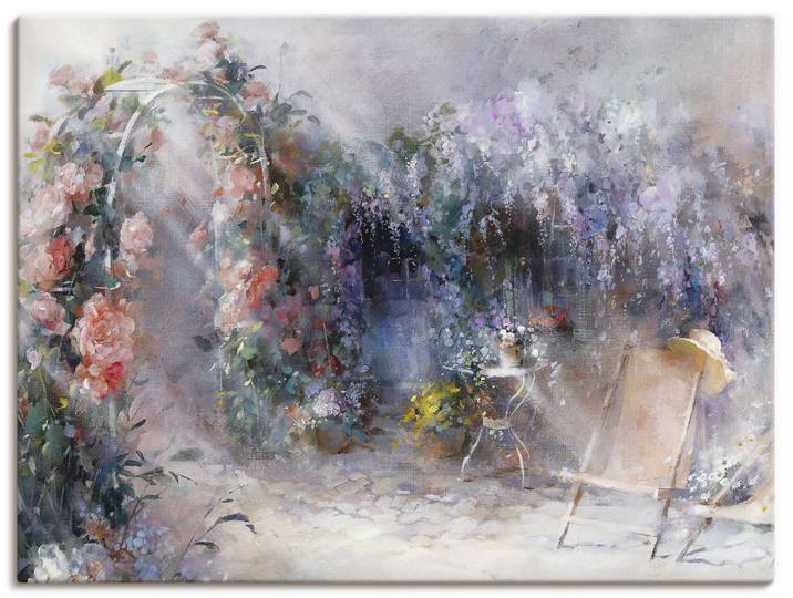 Wandbild ARTLAND Rosen und Flieder , lila (farbe bild(er): lila), B:60cm H:45cm, Bilder, Wandbild, als Leinwandbild, Poster in verschied. Grössen