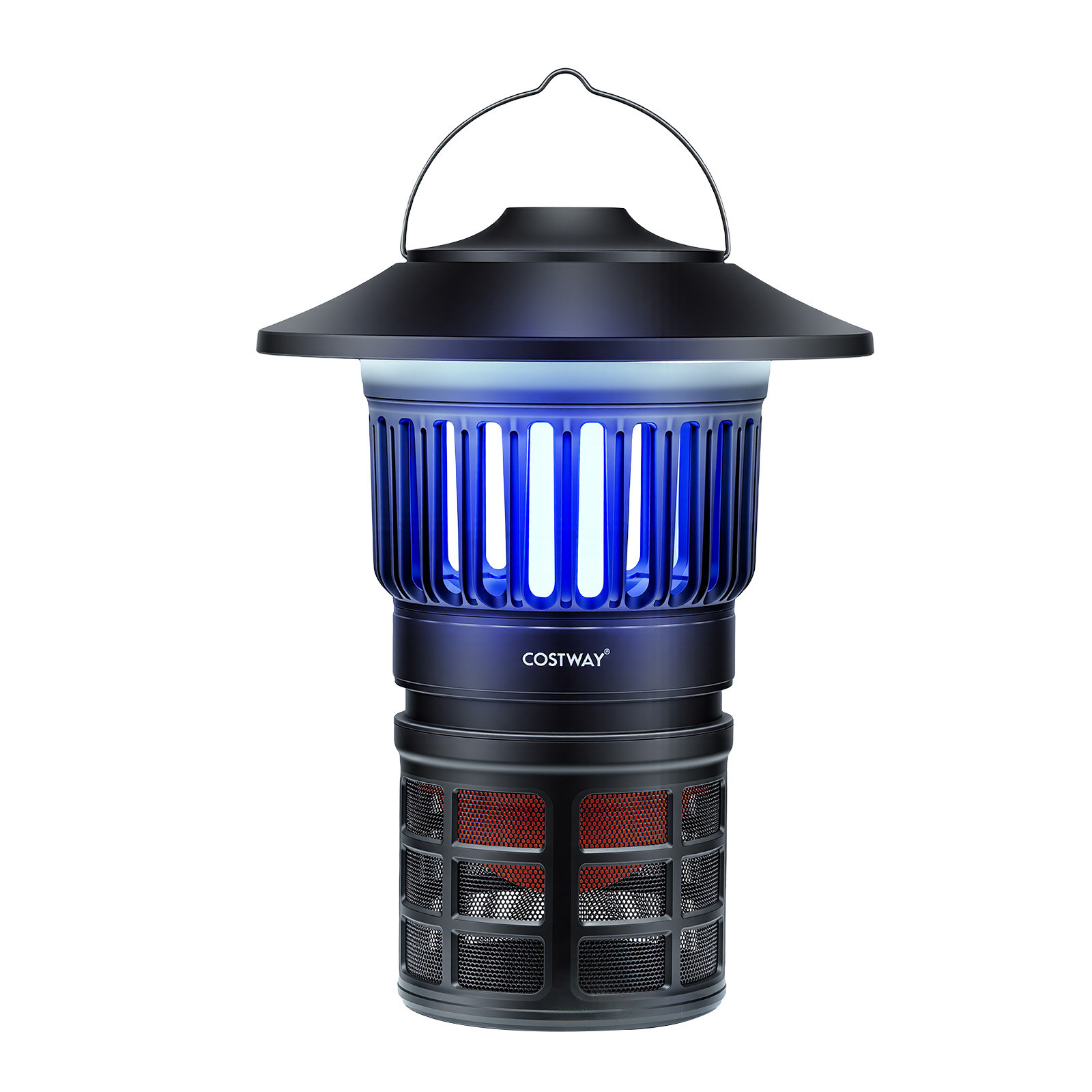 Costway Elektrische Insectenverdelger 2 in 1 Muggenlamp met LED-licht en USB-oplaadbare Vliegenval