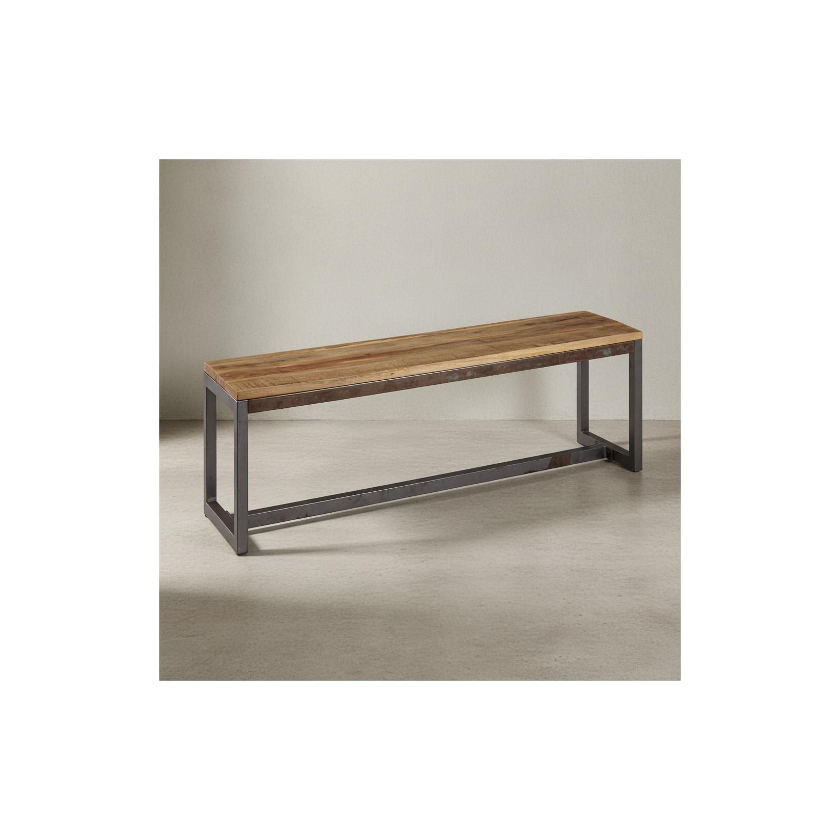 KADIMA DESIGN Vintage Esszimmerbank im Mangoholz-Stil mit Metallgestell, Stabil & Unikat