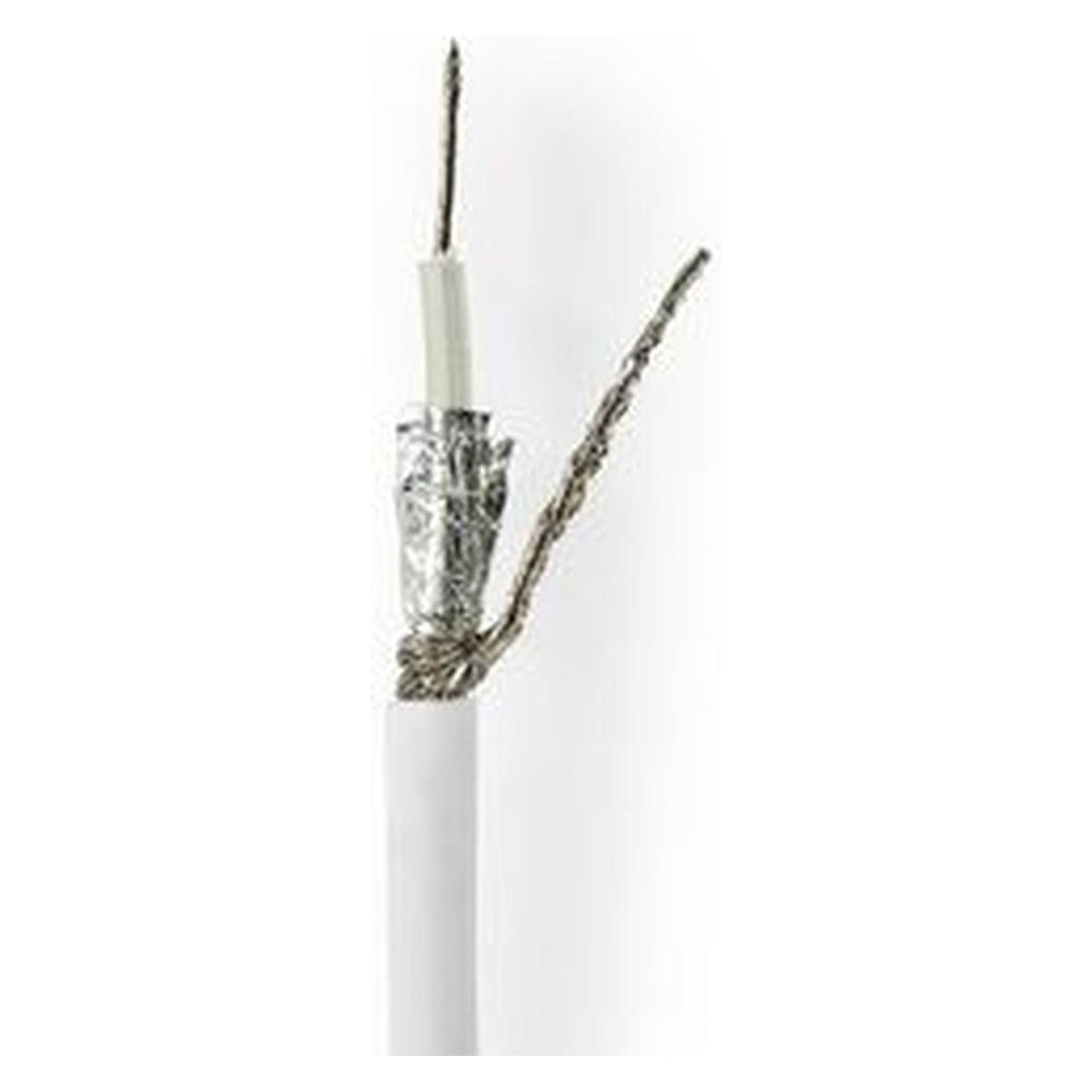 Nedis Antennenkabel auf Rolle | RG58C/U | 50 Ohm | Doppelt geschirmt | ECA | 50.0 m | Koax | PVC | W (CSBG4025WT500)