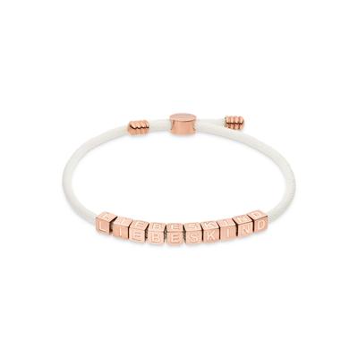 Armband LIEBESKIND BERLIN "Brick", rosa (roségoldfarben, weiß), Armbänder, Damen, 21cm, Edelstahl Textil, Edelstahl, Textil, Armband